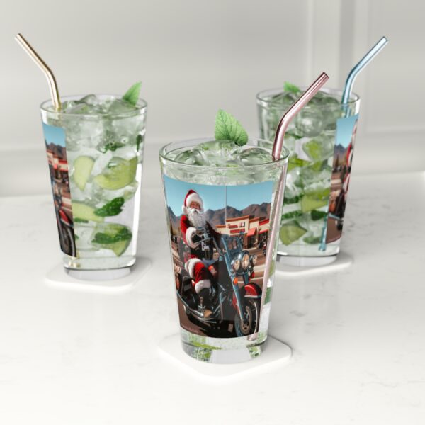 Santa Biker Pint Glass - Image 6