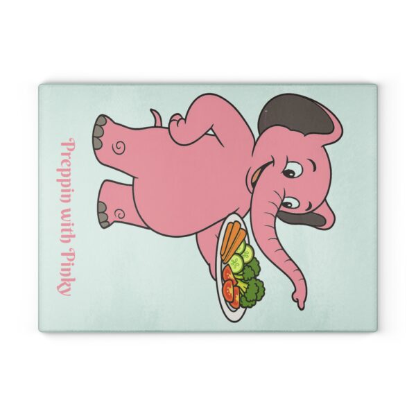 Preppin'  with Pinky    Retro Elephant Glass Cutting Board in Two Sizes - Image 5
