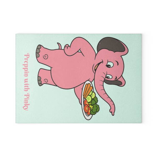 Preppin'  with Pinky    Retro Elephant Glass Cutting Board in Two Sizes - Image 2