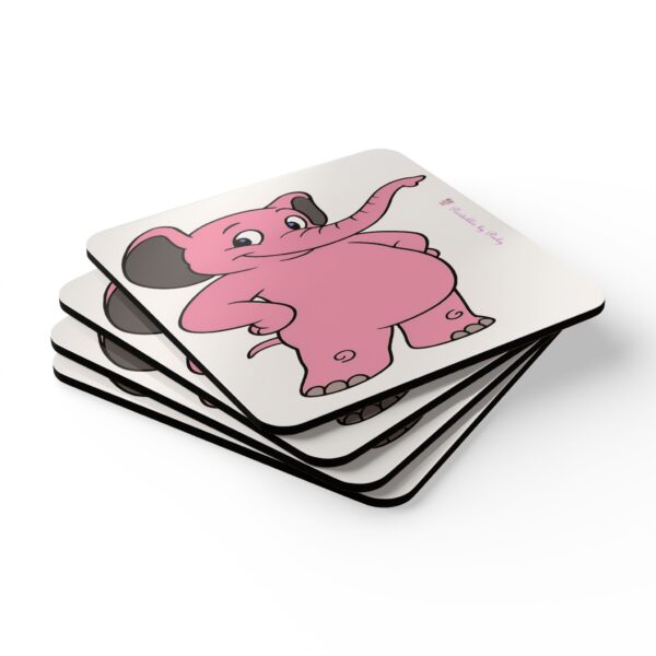 Pinky's Here!   Enjoy the Coaster Set   Fun Decor with a Whimsical Twist   Corkwood Coaster Set - Image 4