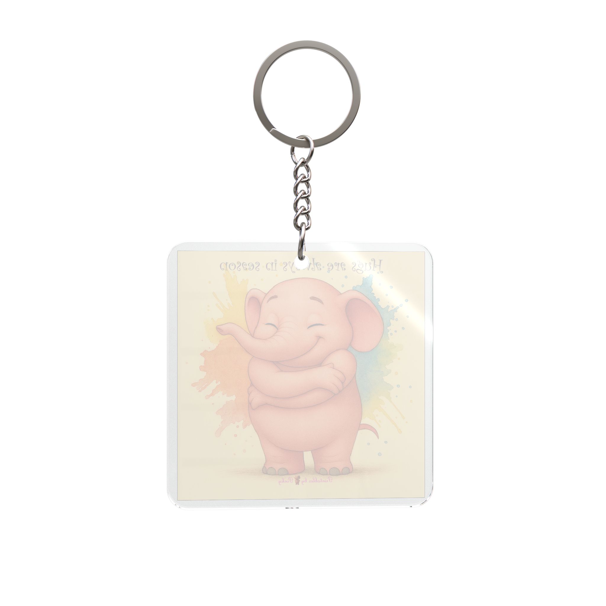 Pinky Hug Square Keychain - Image 2
