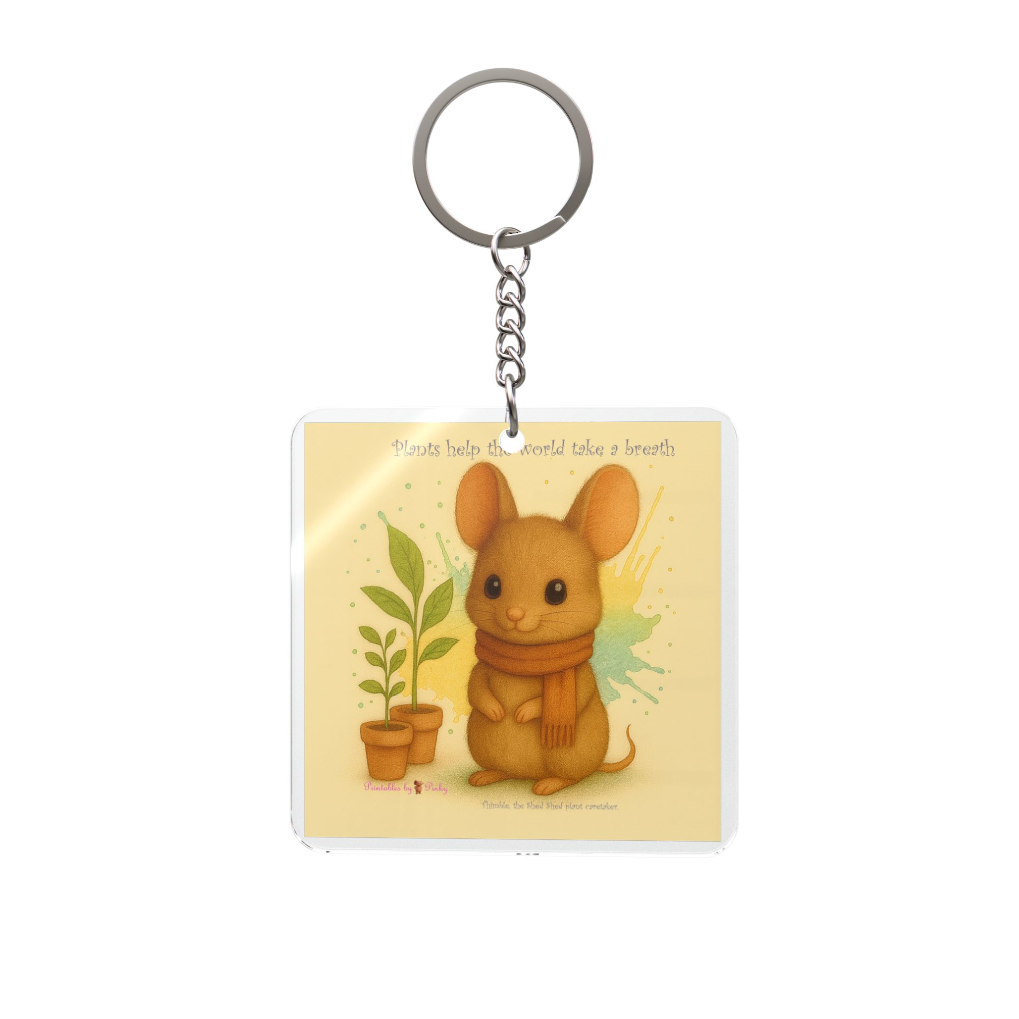 Thimble & Plants keyring